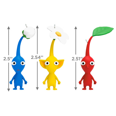 Nintendo Pikmin™ Red, Yellow, and Blue Pikmin 2024 Hallmark Keepsake Ornaments, Set of 3 Hallmark Keepsake Ornament Hallmark   