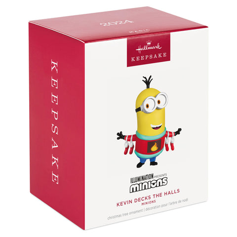 Minions Kevin Decks the Halls 2024 Hallmark Keepsake Ornament With Sound Hallmark Keepsake Ornament Hallmark   