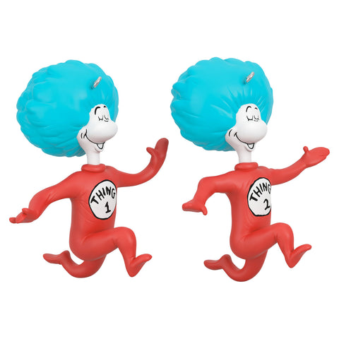 Dr. Seuss's The Cat in the Hat™ Thing One and Thing Two 2024 Hallmark Keepsake Ornaments, Set of 2 Hallmark Keepsake Ornament Hallmark Default Title  