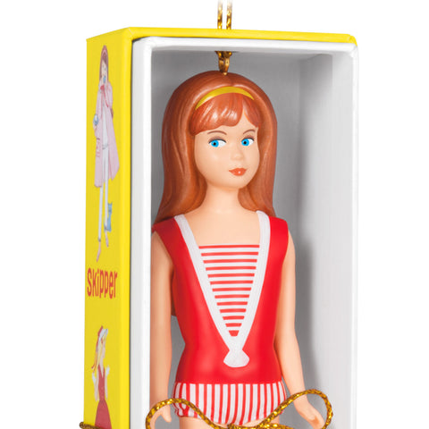 Barbie™ 60th Anniversary Barbie's Little Sister, Skipper™ 2024 Hallmark Keepsake Ornament Hallmark Keepsake Ornament Hallmark   