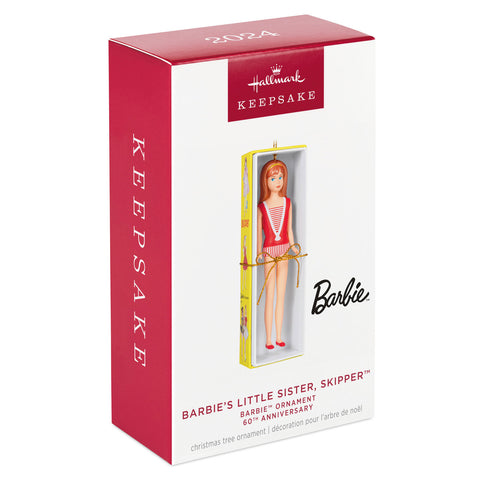 Barbie™ 60th Anniversary Barbie's Little Sister, Skipper™ 2024 Hallmark Keepsake Ornament Hallmark Keepsake Ornament Hallmark   