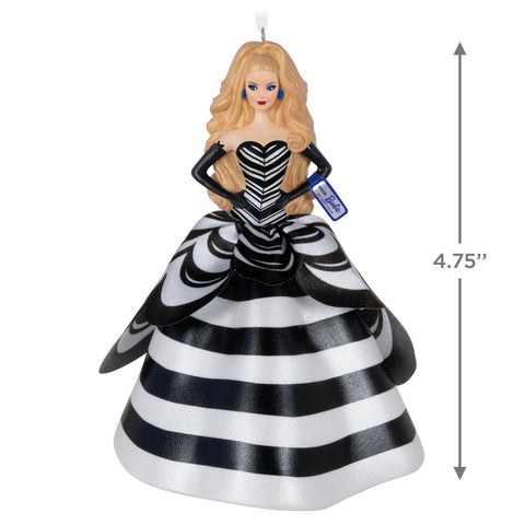 Barbie™ 65th Anniversary Blue Sapphire Porcelain and Fabric 2024 Hallmark Keepsake Ornament Hallmark Keepsake Ornament Hallmark   