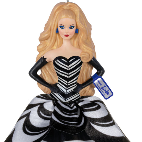 Barbie™ 65th Anniversary Blue Sapphire Porcelain and Fabric 2024 Hallmark Keepsake Ornament Hallmark Keepsake Ornament Hallmark   