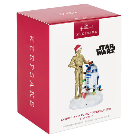 Star Wars™ C-3PO™ and R2-D2™ Peekbuster 2024 Hallmark Keepsake Ornament With Motion-Activated Sound Hallmark Keepsake Ornament Hallmark   