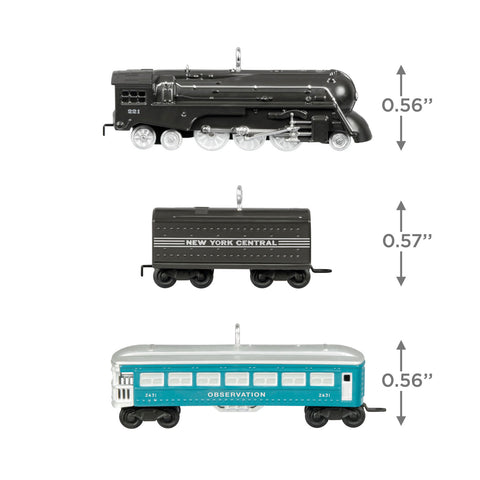 Mini Lionel® 221 Steam Locomotive and Tender With 2431 Observation Car 2024 Hallmark Keepsake Ornaments, Set of 3 Hallmark Keepsake Ornament Hallmark   