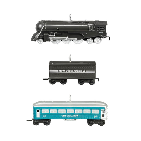 Mini Lionel® 221 Steam Locomotive and Tender With 2431 Observation Car 2024 Hallmark Keepsake Ornaments, Set of 3 Hallmark Keepsake Ornament Hallmark   