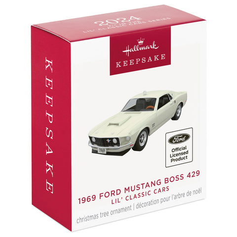 Mini Lil' Classic Cars 1969 Ford Mustang Boss 429 2024 Metal 2024 Hallmark Keepsake Ornament, 0.7" Hallmark Keepsake Ornament Hallmark   