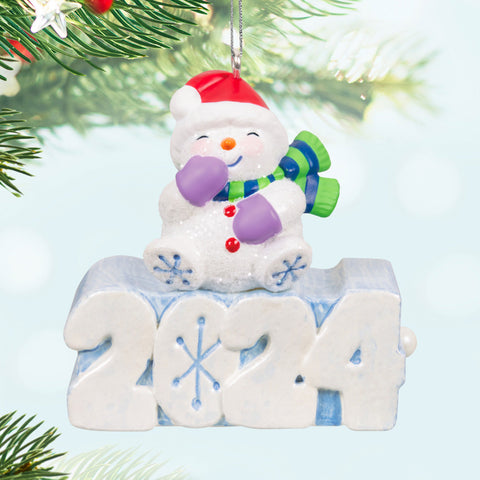 Mini A Snowy 2024 2024 Hallmark Keepsake Ornament With Light, 1.3" Hallmark Keepsake Ornament Hallmark   