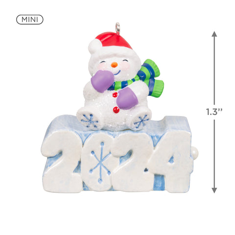 Mini A Snowy 2024 2024 Hallmark Keepsake Ornament With Light, 1.3" Hallmark Keepsake Ornament Hallmark   