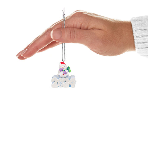 Mini A Snowy 2024 2024 Hallmark Keepsake Ornament With Light, 1.3" Hallmark Keepsake Ornament Hallmark   