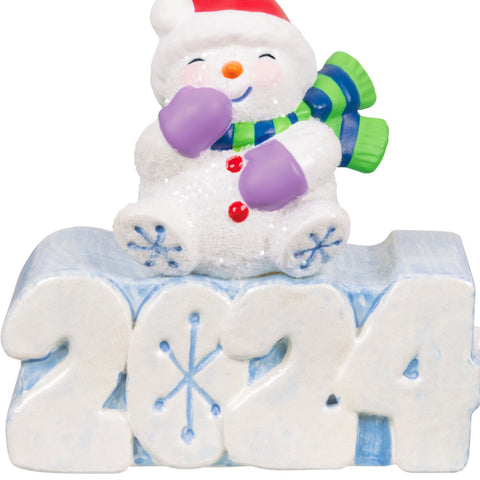 Mini A Snowy 2024 2024 Hallmark Keepsake Ornament With Light, 1.3" Hallmark Keepsake Ornament Hallmark   