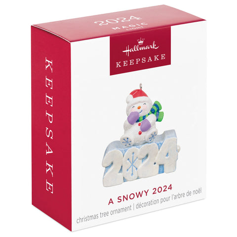 Mini A Snowy 2024 2024 Hallmark Keepsake Ornament With Light, 1.3" Hallmark Keepsake Ornament Hallmark   