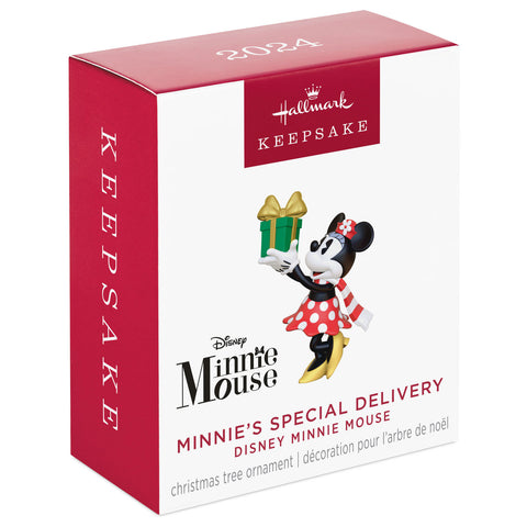 Mini Disney Minnie Mouse Minnie's Special Delivery 2024 Hallmark Keepsake Ornament, 1.31" Hallmark Keepsake Ornament Hallmark   