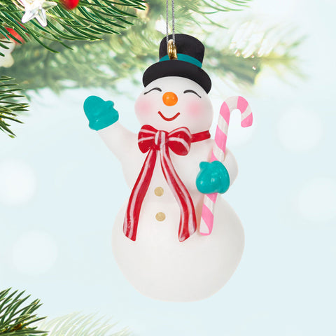 Mini Nostalgic Snowman 2024 Hallmark Keepsake Ornament, 1.45" Hallmark Keepsake Ornament Hallmark   