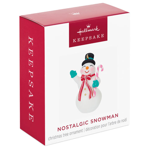 Mini Nostalgic Snowman 2024 Hallmark Keepsake Ornament, 1.45" Hallmark Keepsake Ornament Hallmark   