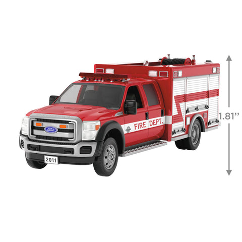 Fire Brigade 2011 Ford F-550 Fire Engine 2024 2024 Hallmark Keepsake Ornament With Light Hallmark Keepsake Ornament Hallmark   