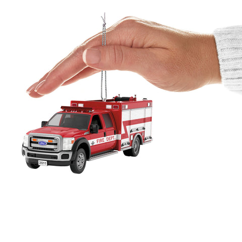 Fire Brigade 2011 Ford F-550 Fire Engine 2024 2024 Hallmark Keepsake Ornament With Light Hallmark Keepsake Ornament Hallmark   