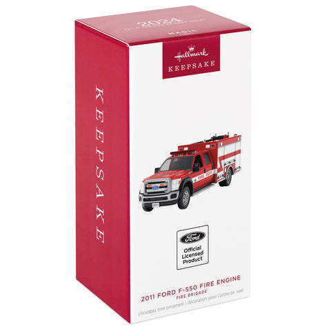 Fire Brigade 2011 Ford F-550 Fire Engine 2024 2024 Hallmark Keepsake Ornament With Light Hallmark Keepsake Ornament Hallmark   