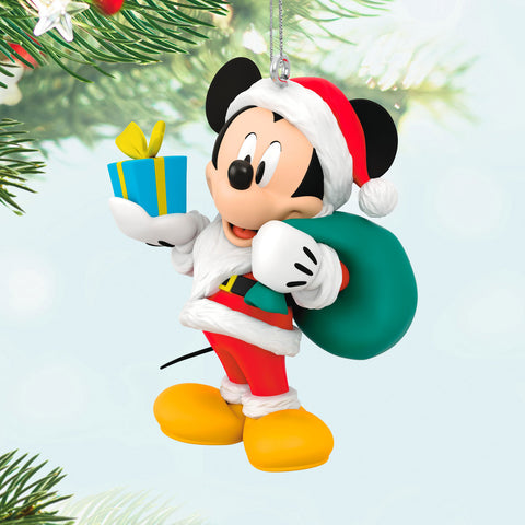 Disney All About Mickey! Santa Mickey 2024 Hallmark Keepsake Ornament Hallmark Keepsake Ornament Hallmark   