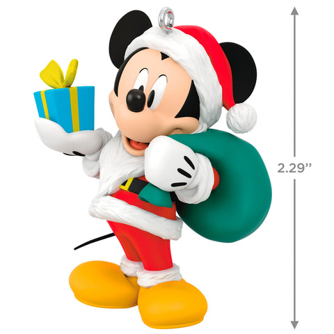 Disney All About Mickey! Santa Mickey 2024 Hallmark Keepsake Ornament Hallmark Keepsake Ornament Hallmark   