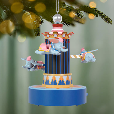 Hallmark Disney Parks Memories 70 Years of Disneyland Dumbo the Flying Elephant Musical Ornament With Light and Motion Hallmark