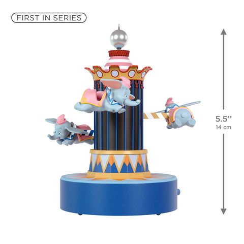 Hallmark Disney Parks Memories 70 Years of Disneyland Dumbo the Flying Elephant Musical Ornament With Light and Motion Hallmark