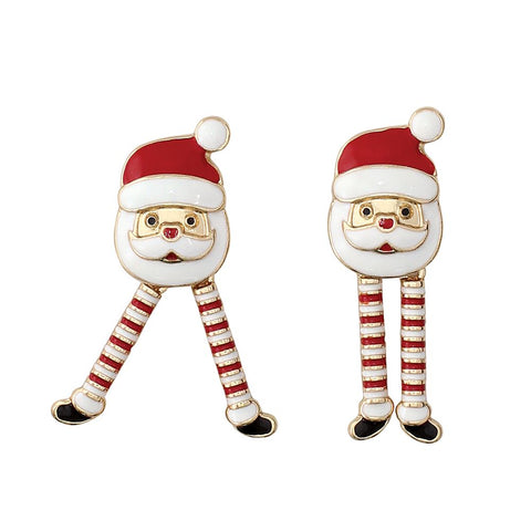 Whimsical Dancing Santa Earrings Earrings Periwinkle   