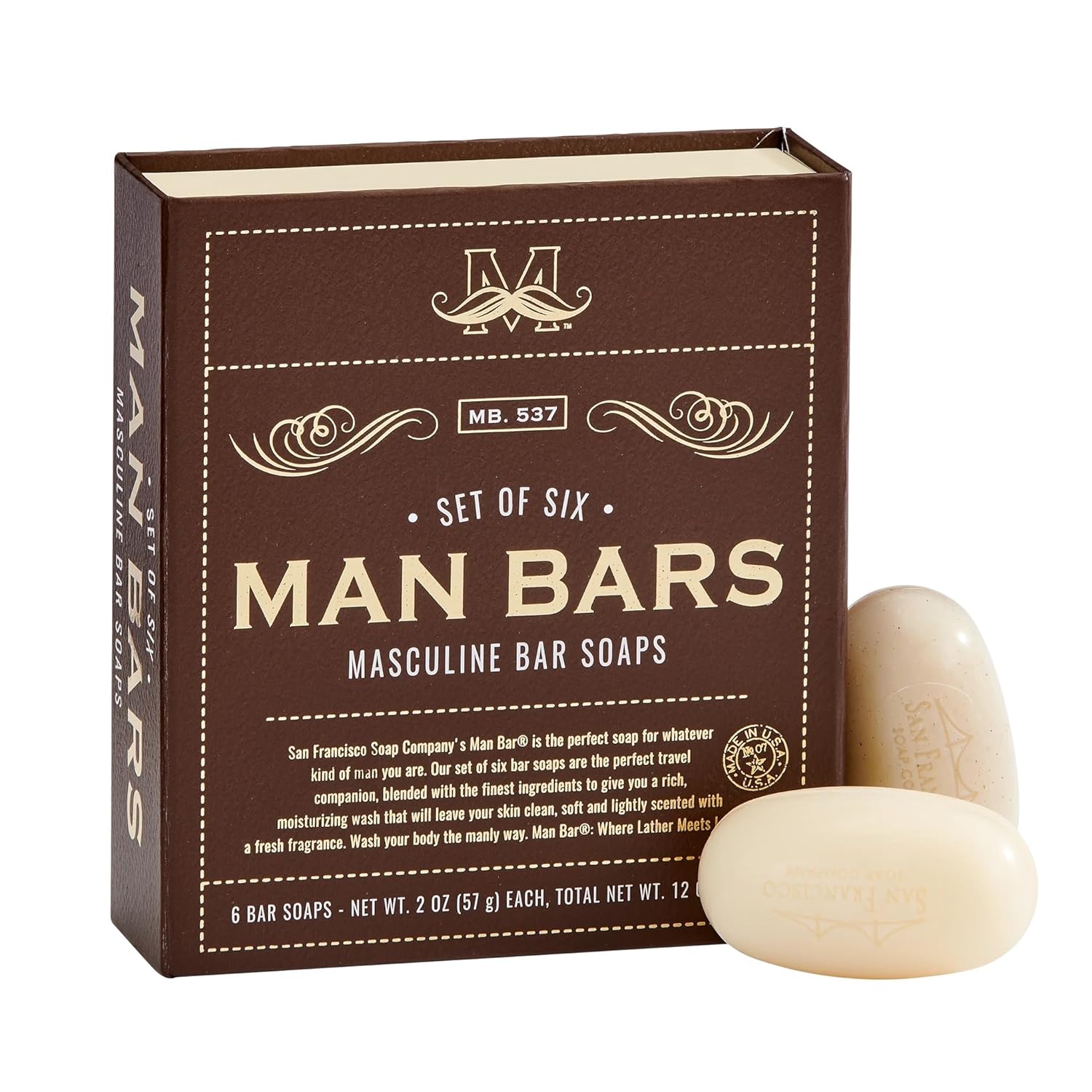 Set of 6 Man Bars Masculine Bar Soaps  San Francisco Soap Co.   