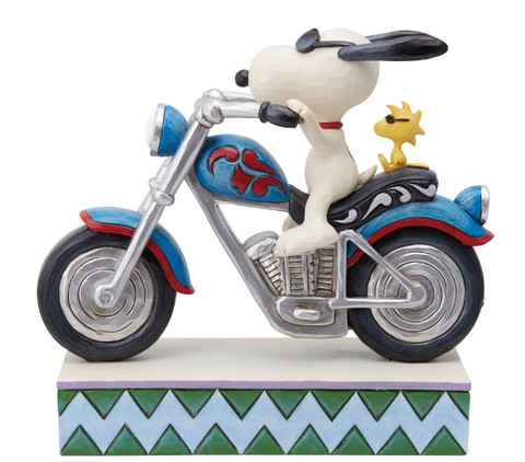 Snoopy & Woodstock Riding Motorcycle by Jim Shore  Enesco   