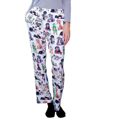 Life is Better With a Dog Lounge Pants Pajamas Brief Insanity   