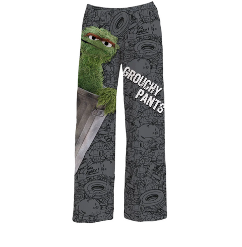 Sesame Street Grouchy Lounge Pants Pajamas Brief Insanity   