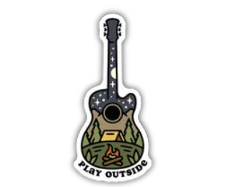 Play Outside Nature Guitar Sticker  Stickers Northwest   