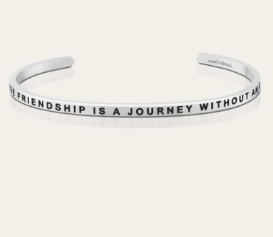 A True Friendship Is A Journey Without An End Silver Bracelet Bracelet MantraBand   