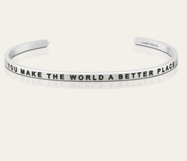 You Make The World Better a Better Place Gold Bracelet Bracelet MantraBand   