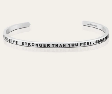 Braver, Stronger, Smarter Silver Bracelet Bracelet MantraBand   