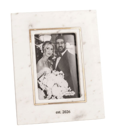 Est. 2026 Gold Inlay Marble Frame Mud Pie