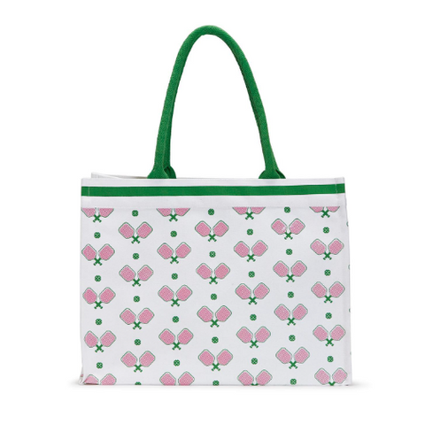 Pickleball Tote  Two's Company Pink/Green  