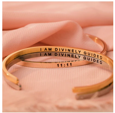 11:11 I Am Divinely Guided Silver Bracelet Bracelet MantraBand   