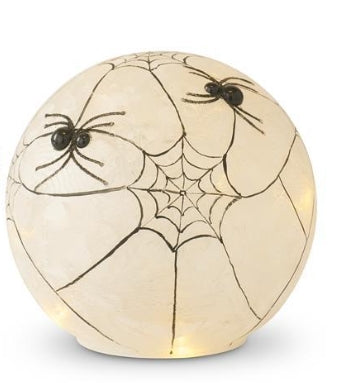 Frosted Glass LED Spider Web Globe w/Timer Little Green Apple - Limited Time!
