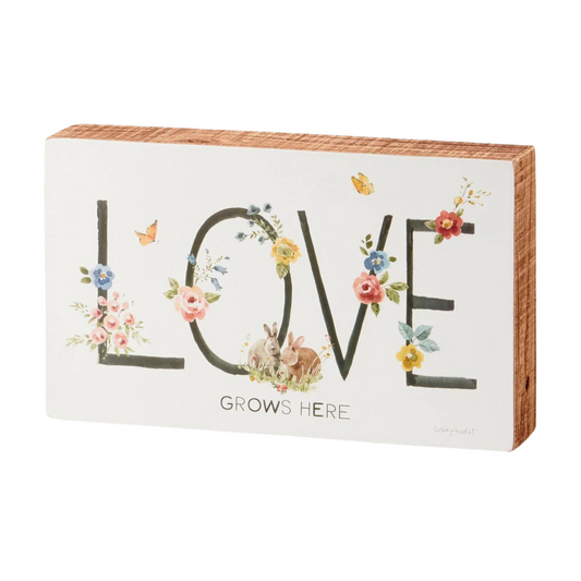Love Grows Here Box Sign Sign Primitives By Kathy   