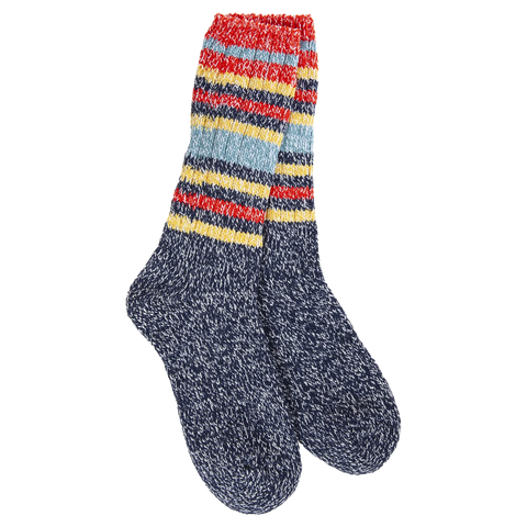 Weekend Ragg Crew Indigo Strip Socks World's Softest Socks   