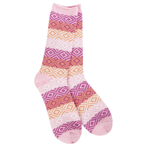 Weekend Gem Crew Pink Multi Socks World's Softest Socks   