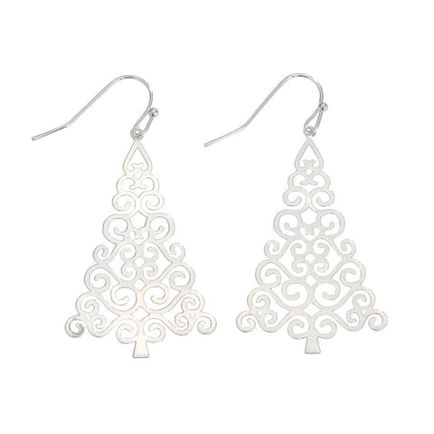 Silver Tree Earrings Earrings Periwinkle   