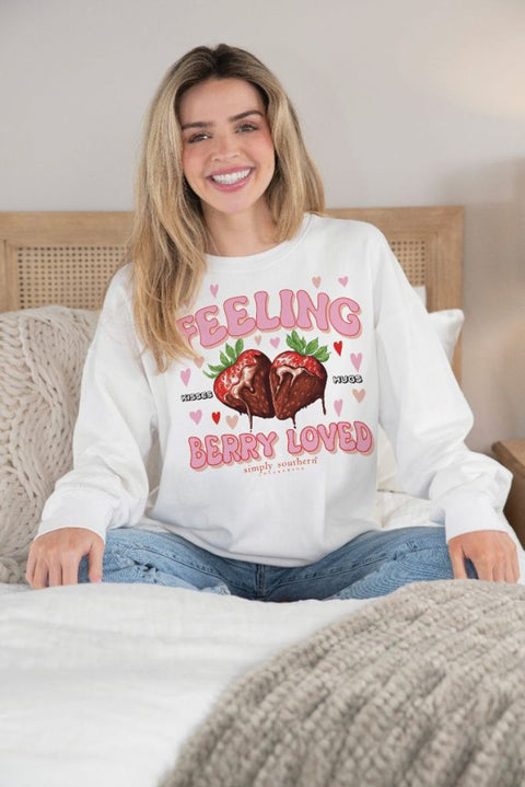 Feeling Berry Loved Crew Sweatshirt Sweatshirt Simply Southern