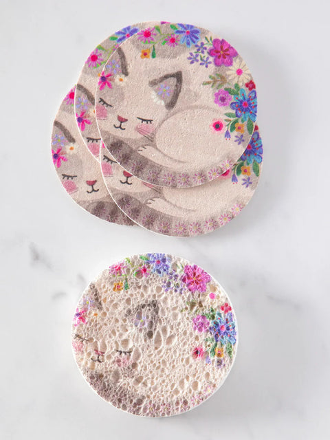 Cat Puff Up Sponges, Set of 5 Natural Life