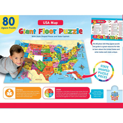 Explorer - USA Map 80 Piece Floor Jigsaw Puzzle MasterPieces Puzzle Company
