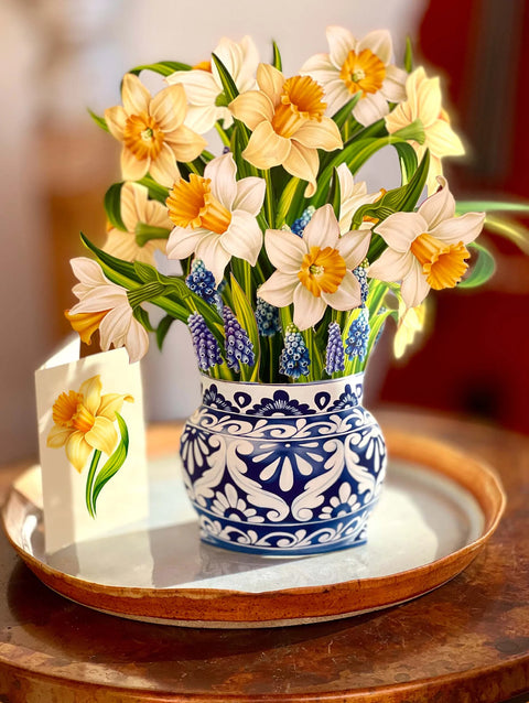 English Daffodils Life-Sized Pop-Up Flower Bouquet Greeting Card Freshcut Paper   