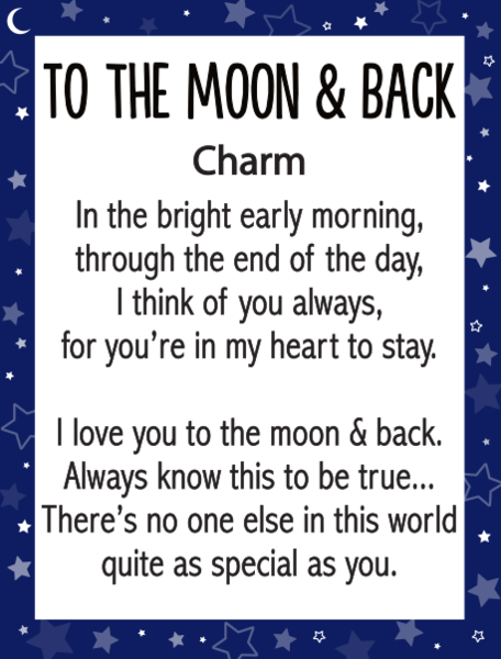 I Love You to the Moon and Back Charm  Ganz   