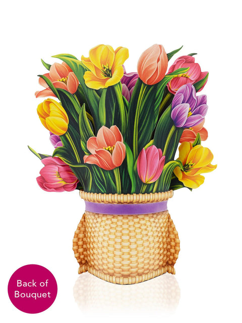 Festive Tulips Life-Sized Pop-Up Flower Bouquet Greeting Card Freshcut Paper   