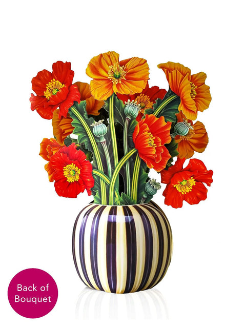 French Poppies Life-Sized Pop-Up Flower Bouquet Greeting Card Freshcut Paper   